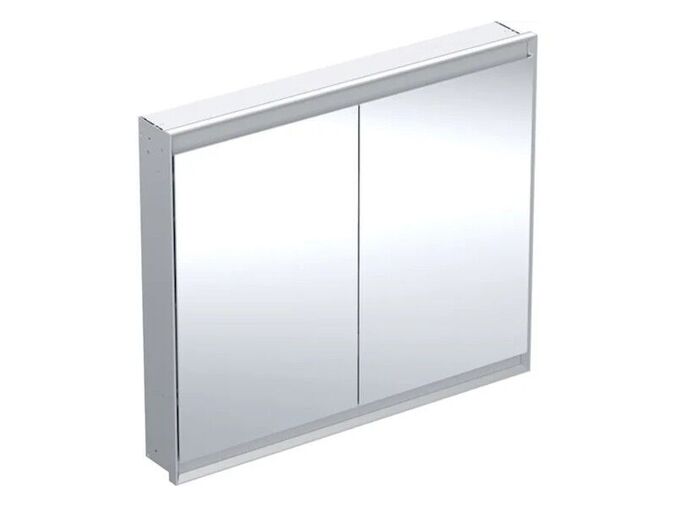 Geberit ONE zrcadlová skříňka pod omítku, ComfortLight, 2x dvířka, 105x90x15 cm, hliník