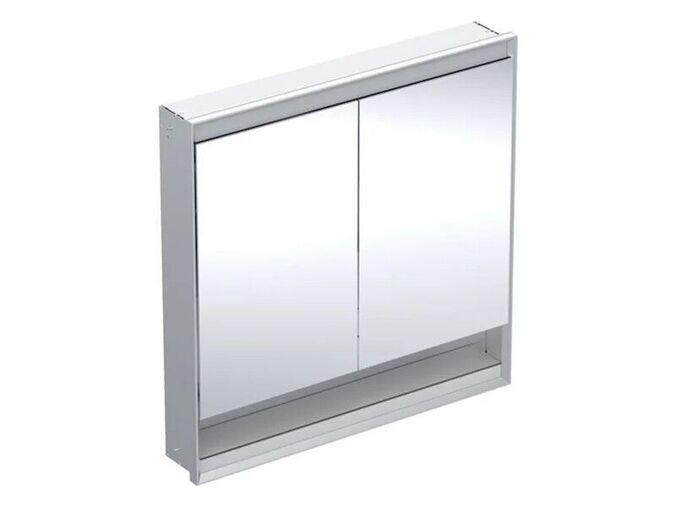 Geberit ONE zrcadlová skříňka pod omítku, s nikou, ComfortLight, 2x dvířka, 90x90x15 cm, hliník
