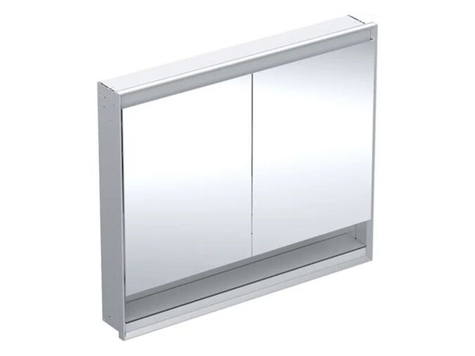 Geberit ONE zrcadlová skříňka pod omítku, s nikou, ComfortLight, 2x dvířka, 105x90x15 cm, hliník
