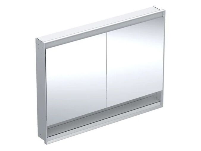 Geberit ONE zrcadlová skříňka pod omítku, s nikou, ComfortLight, 2x dvířka, 120x90x15 cm, hliník