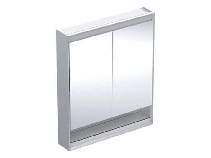 Geberit ONE zrcadlová skříňka s nikou, ComfortLight, 2x dvířka, 75x90x15 cm, hliník