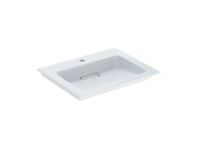 Geberit ONE umyvadlo s krytem, 60x48 cm, s otvorem pro baterii, bez přepadu, KeraTect, bílá