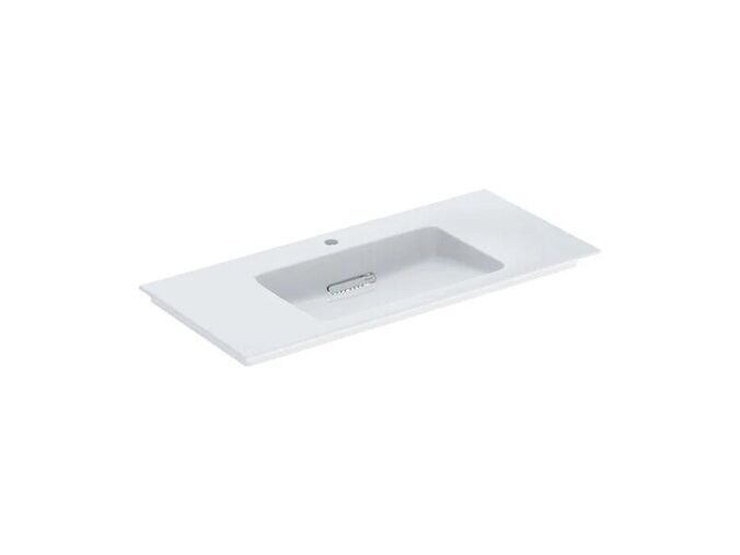 Geberit ONE umyvadlo s krytem, 105x48 cm, s otvorem pro baterii, bez přepadu, KeraTect, bílá