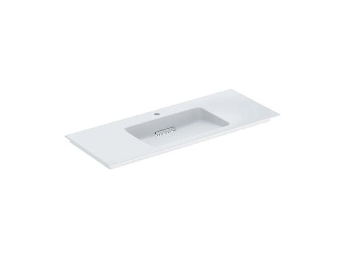Geberit ONE umyvadlo s krytem, 120x48 cm, s otvorem pro baterii, bez přepadu, KeraTect, bílá