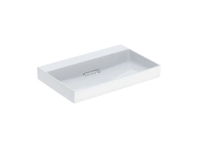 Geberit ONE umyvadlo s krytem, 75x48 cm, bez otvoru pro baterii, bez přepadu, KeraTect, bílá