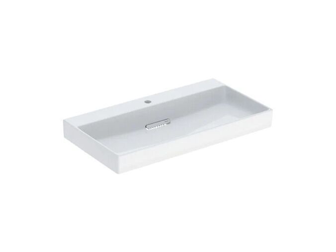 Geberit ONE umyvadlo s krytem, 90x48 cm, s otovrem pro baterii, bez přepadu, KeraTect, bílá