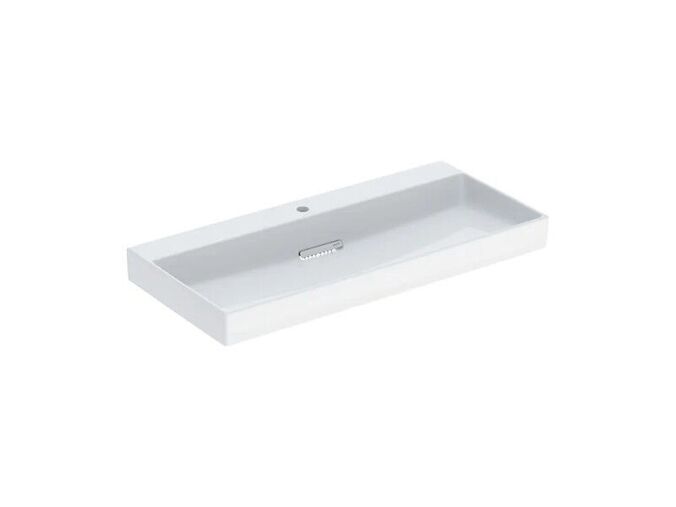 Geberit ONE umyvadlo s krytem, 105x48 cm, s otovrem pro baterii, bez přepadu, KeraTect, bílá