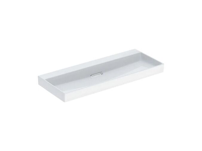 Geberit ONE umyvadlo s krytem, 120x48 cm, bez otvoru pro baterii, bez přepadu, KeraTect, bílá