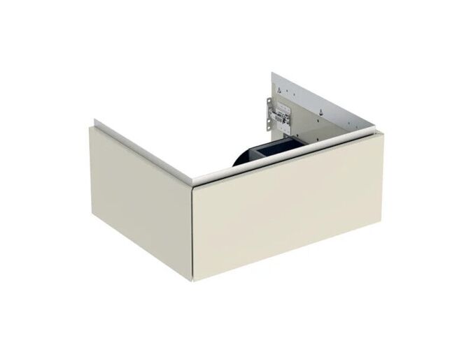 Geberit ONE skříňka pod umyvadlo s jednou zásuvkou, 59,2x47x26,6 cm, lakovaná s vysokým leskem, písková šedá