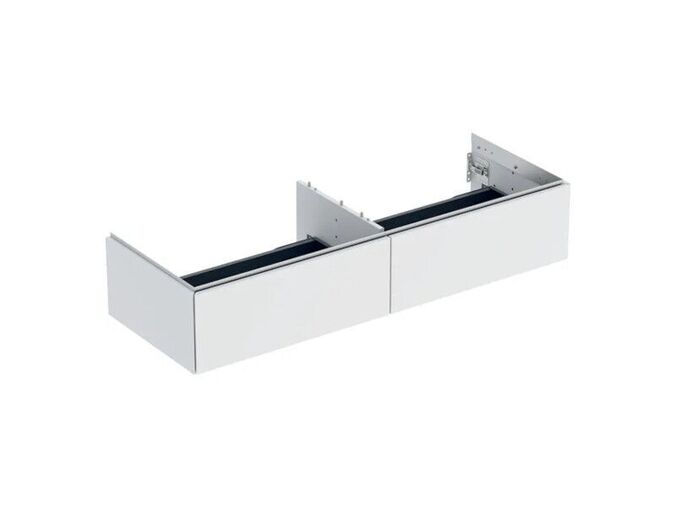 Geberit ONE skříňka pod umyvadlo se dvěma zásuvkami, 133,2x47x26,6 cm, lakovaná mat, bílá