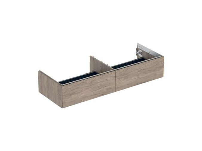 Geberit ONE skříňka pod umyvadlo se dvěma zásuvkami, 133,2x47x26,6 cm, dekor ořech hickory
