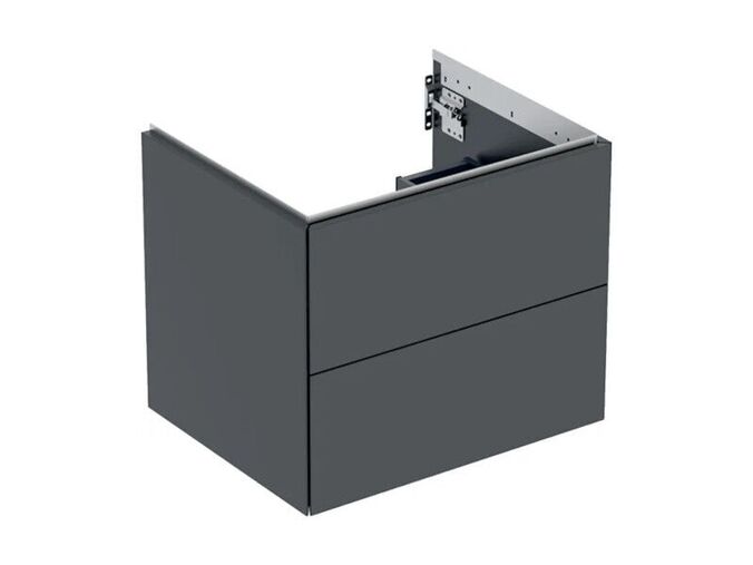 Geberit ONE skříňka pod umyvadlo se dvěma zásuvkami, 59,2x47x50,4 cm, lakovaná mat, černá