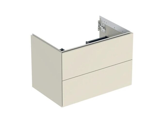 Geberit ONE skříňka pod umyvadlo se dvěma zásuvkami, 74x47x50,4 cm, lakovaná s vysokým leskem, písková šedá