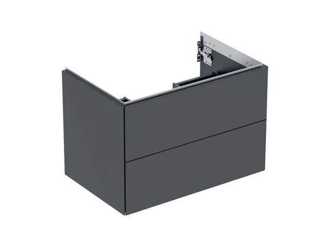 Geberit ONE skříňka pod umyvadlo se dvěma zásuvkami, 74x47x50,4 cm, lakovaná mat, černá