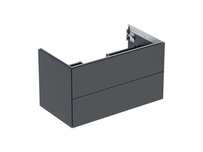 Geberit ONE skříňka pod umyvadlo se dvěma zásuvkami, 88,8x47x50,4 cm, lakovaná mat, černá