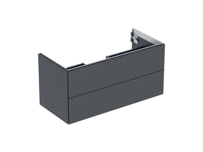 Geberit ONE skříňka pod umyvadlo se dvěma zásuvkami, 103,6x47x50,4 cm, lakovaná mat, černá
