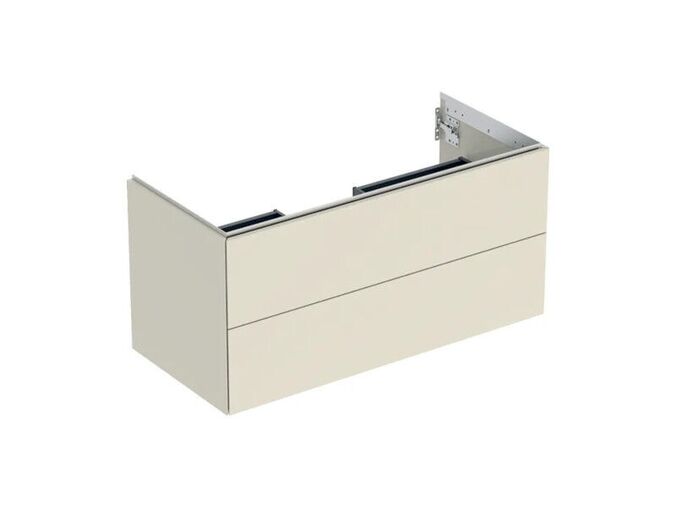Geberit ONE skříňka pod umyvadlo se dvěma zásuvkami, 118,4x47x50,4 cm, lakovaná s vysokým leskem, písková šedá
