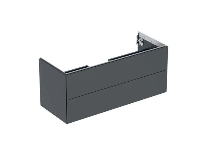 Geberit ONE skříňka pod umyvadlo se dvěma zásuvkami, 118,4x47x50,4 cm, lakovaná mat, černá