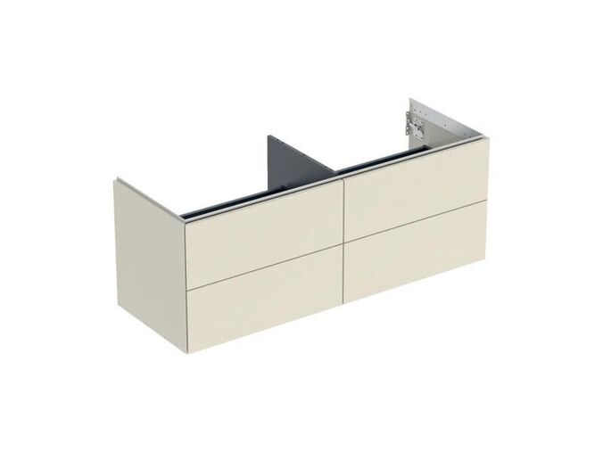 Geberit ONE skříňka pod umyvadlo se čtyřmi zásuvkami, 133,2x47x50,4 cm, lakovaná s vysokým leskem, písková šedá