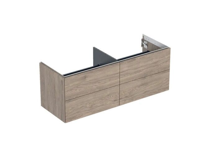 Geberit ONE skříňka pod umyvadlo se čtyřmi zásuvkami, 133,2x47x50,4 cm, dekor ořech hickory