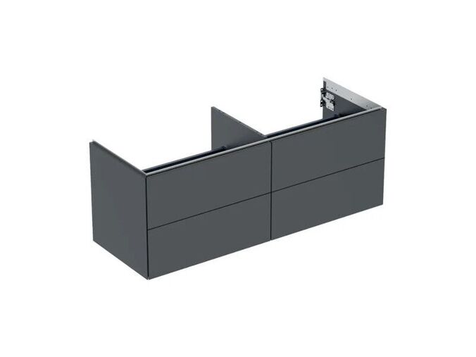 Geberit ONE skříňka pod umyvadlo se čtyřmi zásuvkami, 133,2x47x50,4 cm, lakovaná mat, černá