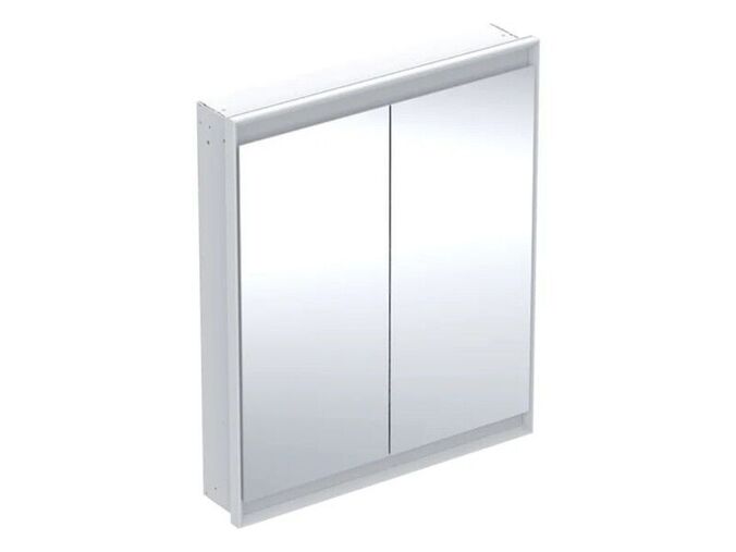 Geberit ONE zrcadlová skříňka pod omítku, ComfortLight, 2x dvířka, 75x90x15 cm, hliník/bílá