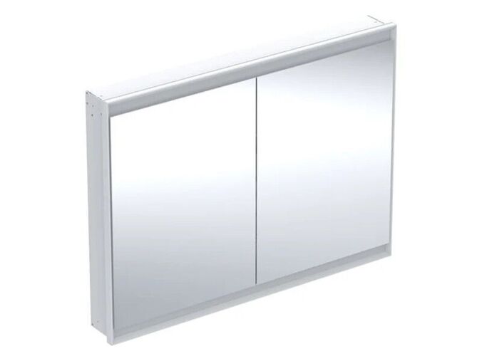 Geberit ONE zrcadlová skříňka pod omítku, ComfortLight, 2x dvířka, 120x90x15 cm, hliník/bílá