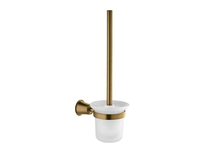 OMNIRES Art Line WC štětka nástěnná s držákem, kartáčovaný bronz/mléčné sklo