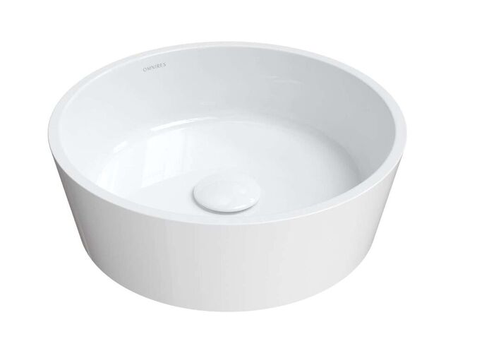 OMNIRES Bari M+ Umyvadlo na desku, průměr 38 cm, bez přepadu, bílá