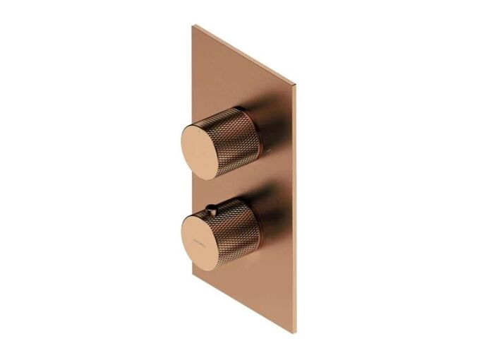 OMNIRES Contour Termostatická baterie pod omítku, pro 2 spotřebiče, kartáčovaná měď