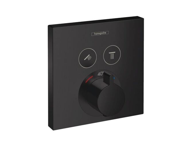 Hansgrohe ShowerSelect Termostatická baterie pod omítku pro 2 spotřebiče, matná černá