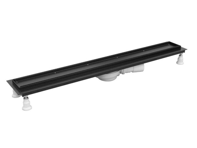 OMNIRES Lowfix Sprchový žlab 100 cm, s roštem, černá