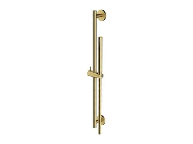 OMNIRES Microphone Set sprchové hlavice, tyče a hadice, kartáčovaná mosaz