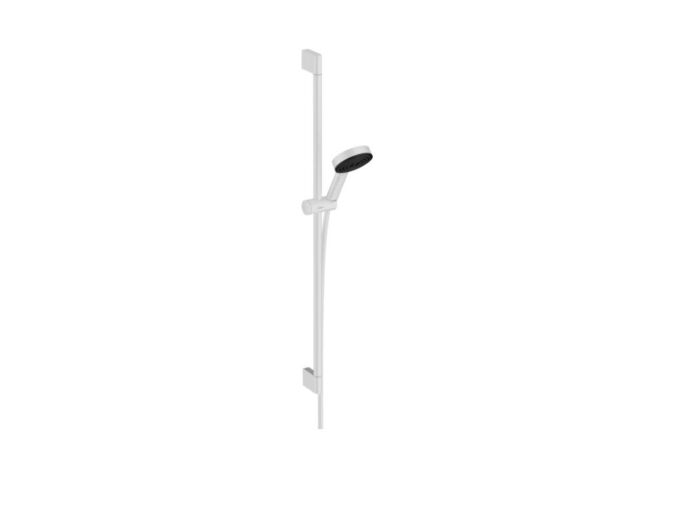 Hansgrohe Pulsify Select S Set sprchové hlavice, 3 proudy, EcoSmart, tyče 959 mm a hadice, matná bílá
