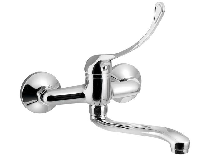 Aqualine AQUALINE 35 nástěnná baterie, lékařská páka, ramínko ploché zvýšené, 220mm, chrom