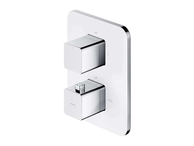 OMNIRES Parma Termostatická baterie pod omítku, pro 2 spotřebiče, s tělesem, chrom/bílá