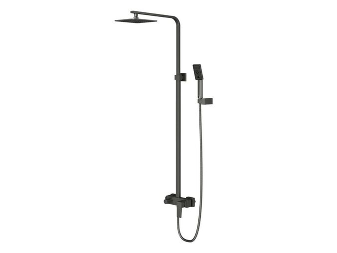 OMNIRES Parma Sprchový set s baterií, 20x20 cm, 3 proudy, kartáčovaný grafit