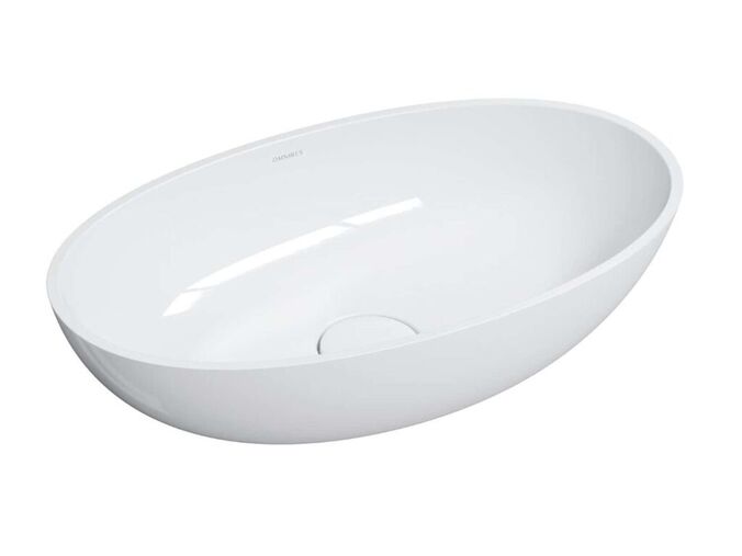 OMNIRES Shell M+ Umyvadlo na desku 60x35 cm, bez přepadu, bílá