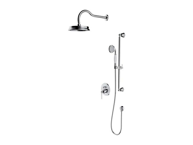 OMNIRES Armance Sprchový set s baterií pod omítku, s tělesem, průměr 22,5 cm, chrom