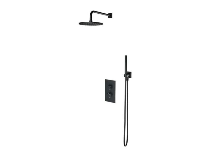 OMNIRES Contour Sprchový set s termostatem pod omítku, s tělesem, průměr 25 cm, kartáčovaný antracit