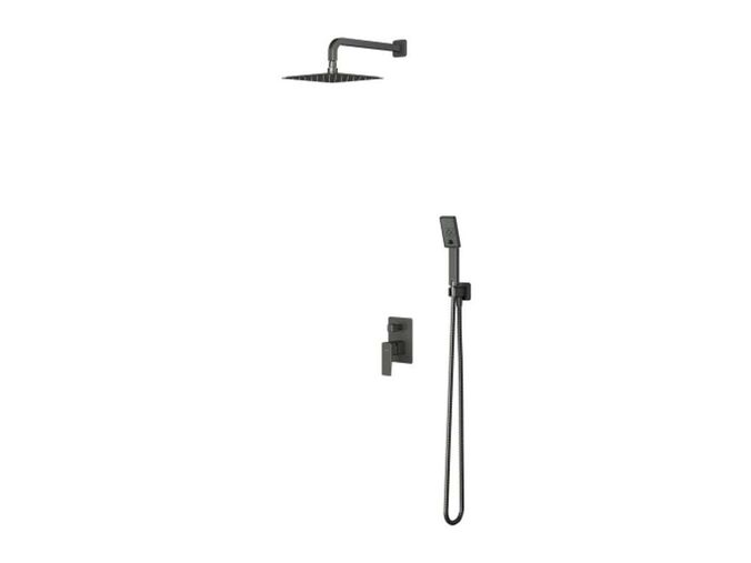 OMNIRES Parma Sprchový set s baterií pod omítku, s tělesem, 20x20 cm, 3 proudy, kartáčovaný grafit