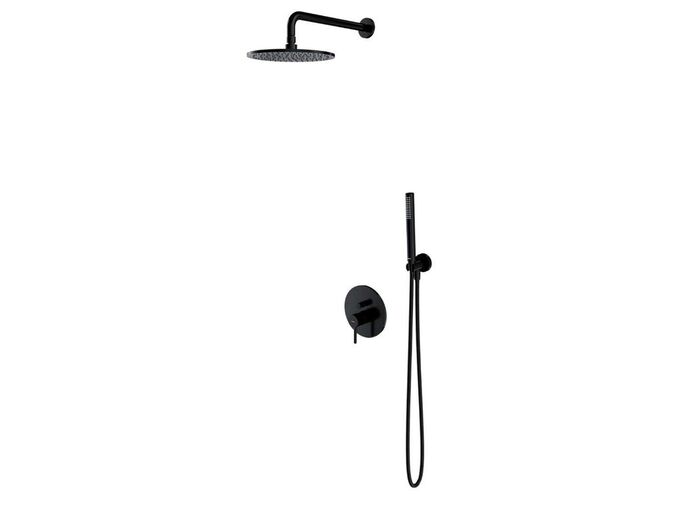 OMNIRES Y Sprchový set s baterií pod omítku, s tělesem, průměr 25 cm, černá
