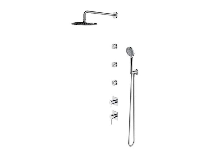 OMNIRES Y Sprchový set s baterií pod omítku, s tělesem, 5 proudů, průměr 25 cm, chrom