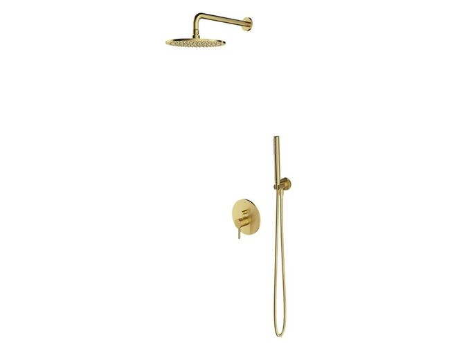 OMNIRES Y Sprchový set s baterií pod omítku, s tělesem, průměr 25 cm, kartáčovaná mosaz