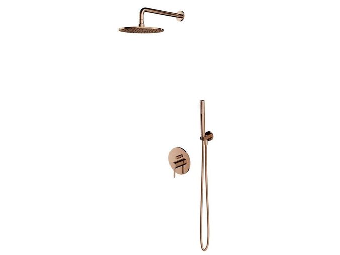 OMNIRES Y Sprchový set s baterií pod omítku, s tělesem, průměr 25 cm, měď