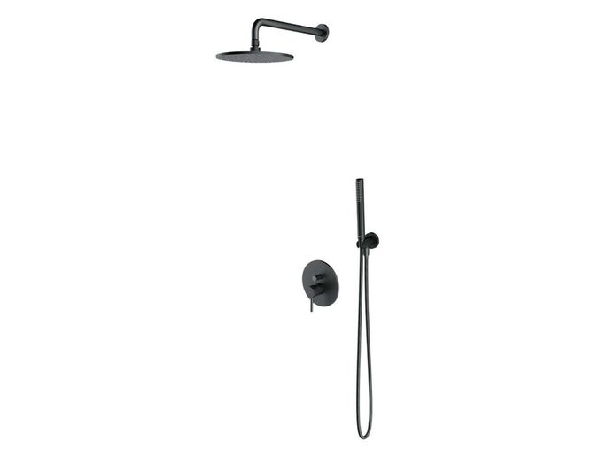 OMNIRES Y Sprchový set s baterií pod omítku, s tělesem, průměr 25 cm, kartáčovaný grafit