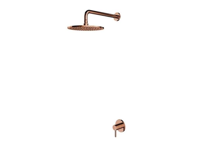 OMNIRES Y Set sprchové podomítkové baterie a horní sprchy, s tělesem, průměr 25 cm, měď