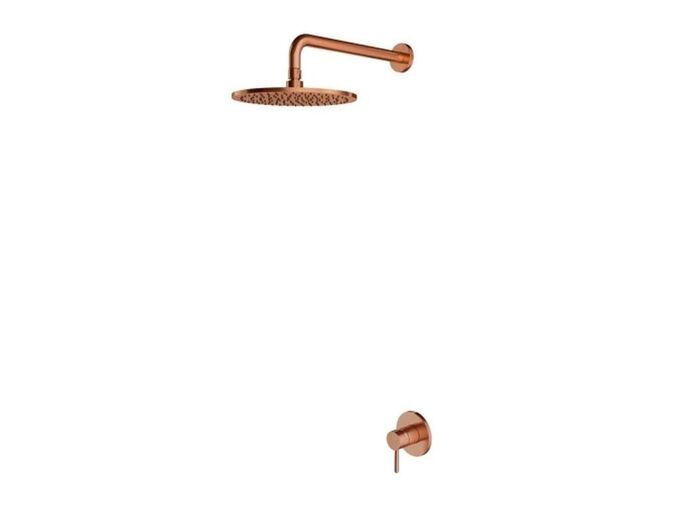 OMNIRES Y Set sprchové podomítkové baterie a horní sprchy, s tělesem, průměr 25 cm, kartáčovaná měď