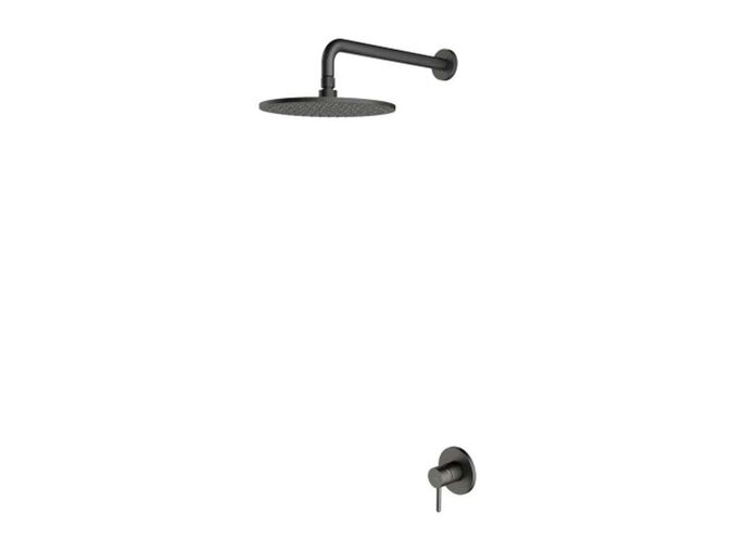 OMNIRES Y Set sprchové podomítkové baterie a horní sprchy, s tělesem, průměr 25 cm, kartáčovaný grafit