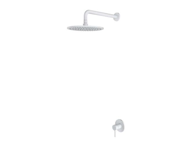 OMNIRES Y Set sprchové podomítkové baterie a horní sprchy, s tělesem, průměr 25 cm, matná bílá